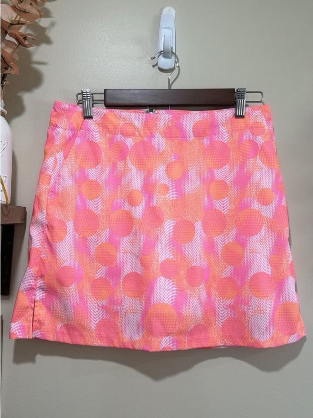 Lady Hagen Pink and Orange Polka Dot Mini Skort
